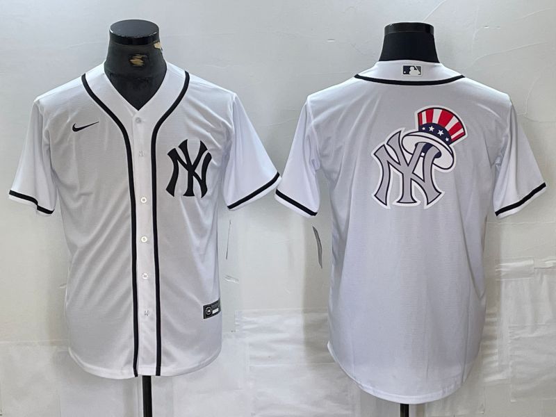 Men New York Yankees Blank White Third generation joint name Nike 2024 MLB Jersey style 10